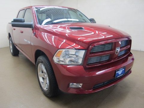 Deep Molten Red Pearl Dodge Ram 1500 Sport Crew Cab 4x4.  Click to enlarge.