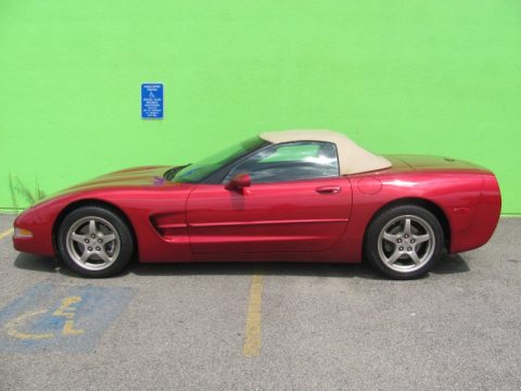 Magnetic Red Metallic Chevrolet Corvette Convertible.  Click to enlarge.
