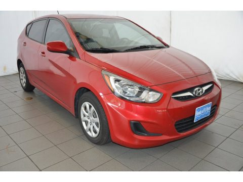 Boston Red Hyundai Accent GS 5 Door.  Click to enlarge.