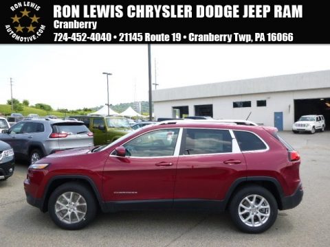 Deep Cherry Red Crystal Pearl Jeep Cherokee Latitude 4x4.  Click to enlarge.