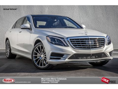 Diamond White Metallic Mercedes-Benz S 550 Sedan.  Click to enlarge.