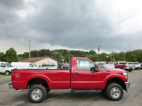 Vermillion Red Ford F250 Super Duty XL Regular Cab 4x4.  Click to enlarge.