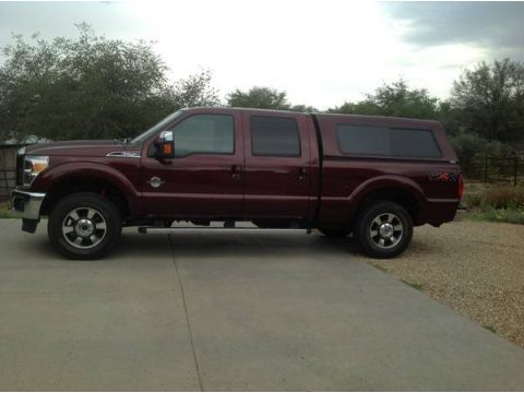 Royal Red Metallic Ford F250 Super Duty Lariat Crew Cab 4x4.  Click to enlarge.