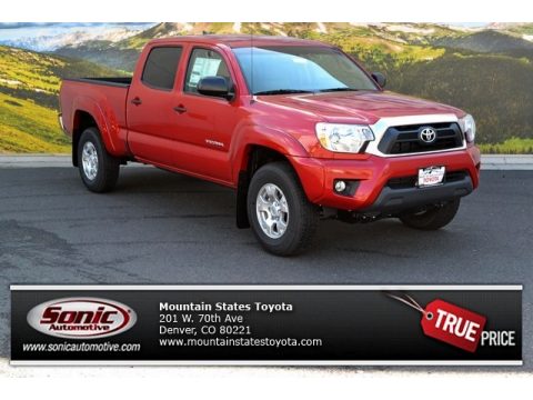 Barcelona Red Metallic Toyota Tacoma V6 SR5 Double Cab 4x4.  Click to enlarge.
