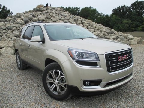 Champagne Silver Metallic GMC Acadia SLT AWD.  Click to enlarge.