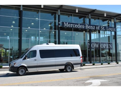 Brilliant Silver Metallic Mercedes-Benz Sprinter 2500 High Roof Passenger Van.  Click to enlarge.