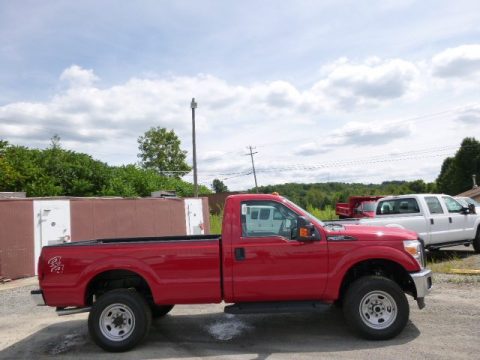 Vermillion Red Ford F350 Super Duty XL Regular Cab 4x4.  Click to enlarge.