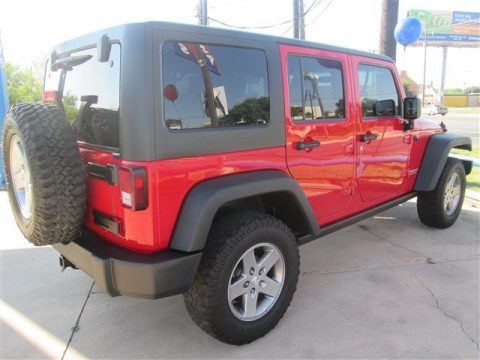 Flame Red Jeep Wrangler Unlimited Rubicon 4x4.  Click to enlarge.