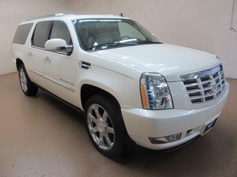 White Diamond Tricoat Cadillac Escalade ESV Premium AWD.  Click to enlarge.