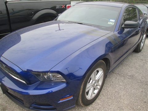 Deep Impact Blue Ford Mustang V6 Premium Coupe.  Click to enlarge.
