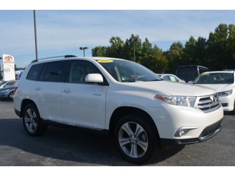 Blizzard White Pearl Toyota Highlander Limited.  Click to enlarge.