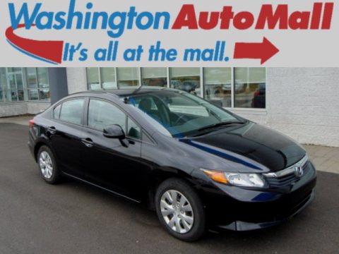 Crystal Black Pearl Honda Civic LX Sedan.  Click to enlarge.