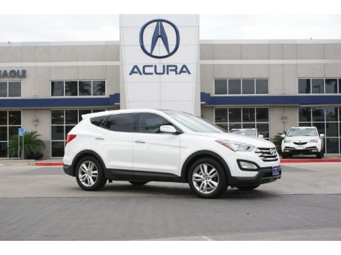 Frost White Pearl Hyundai Santa Fe Sport 2.0T.  Click to enlarge.