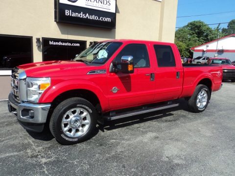 Vermillion Red Ford F250 Super Duty XLT Crew Cab 4x4.  Click to enlarge.