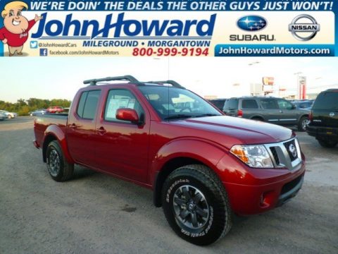 Lava Red Nissan Frontier Pro-4X Crew Cab 4x4.  Click to enlarge.