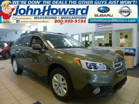 Wilderness Green Metallic Subaru Outback 2.5i Premium.  Click to enlarge.