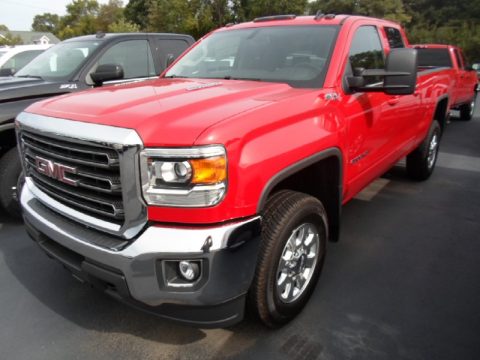 Fire Red GMC Sierra 2500HD Double Cab 4x4.  Click to enlarge.