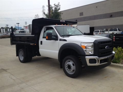 Oxford White Ford F450 Super Duty XL Regular Cab Dump Truck.  Click to enlarge.