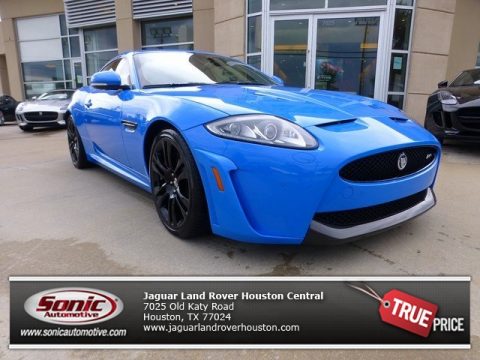 French Racing Blue Jaguar XK XKR-S Coupe.  Click to enlarge.
