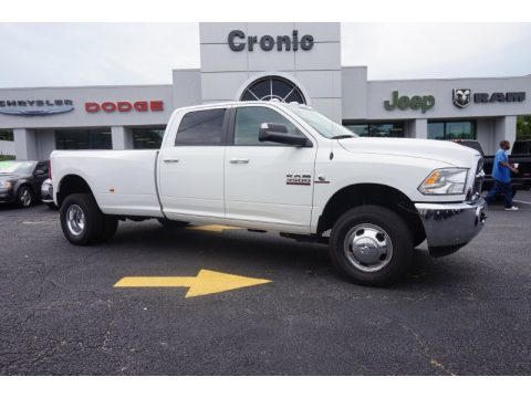 Bright White Ram 3500 SLT Crew Cab 4x4 Dually.  Click to enlarge.