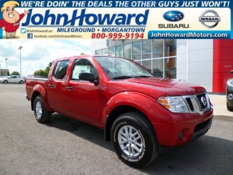 Lava Red Nissan Frontier SV Crew Cab 4x4.  Click to enlarge.