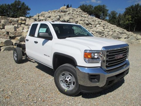 Summit White GMC Sierra 2500HD Double Cab 4x4 Chassis.  Click to enlarge.