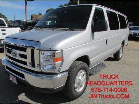 Ingot Silver Metallic Ford E Series Van E350 XLT Extended Passenger.  Click to enlarge.