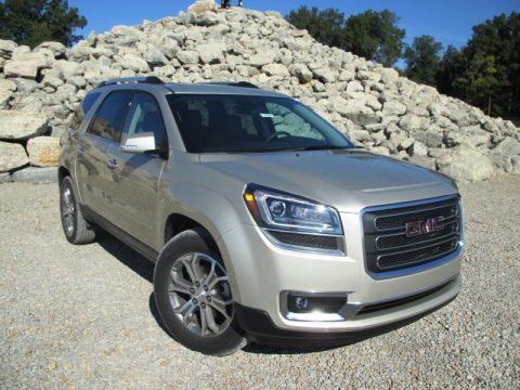 Champagne Silver Metallic GMC Acadia SLT AWD.  Click to enlarge.
