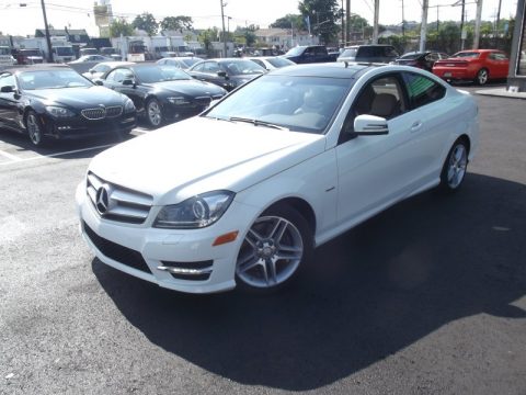 Arctic White Mercedes-Benz C 350 Coupe.  Click to enlarge.