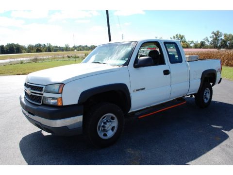 Summit White Chevrolet Silverado 2500HD Work Truck Extended Cab 4x4.  Click to enlarge.