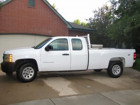 Summit White Chevrolet Silverado 1500 Work Truck Extended Cab 4x4.  Click to enlarge.