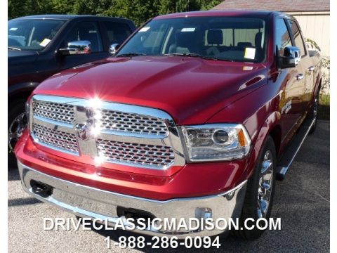 Deep Cherry Red Crystal Pearl Ram 1500 Laramie Crew Cab 4x4.  Click to enlarge.