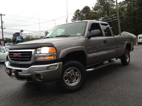 Steel Gray Metallic GMC Sierra 2500HD SLE Extended Cab 4x4.  Click to enlarge.