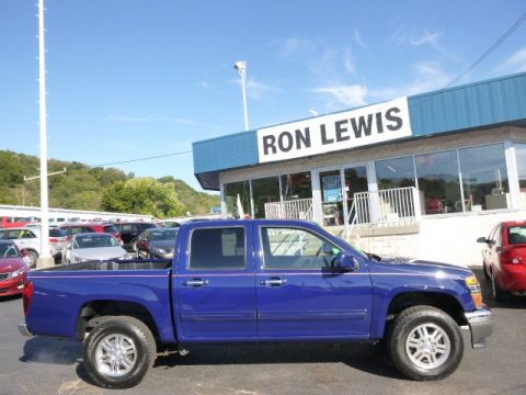 Navy Blue GMC Canyon SLE Crew Cab 4x4.  Click to enlarge.