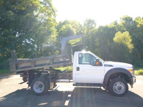 Oxford White Ford F450 Super Duty XL Regular Cab Dump Truck 4x4.  Click to enlarge.