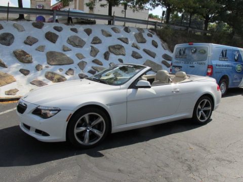 Alpine White BMW 6 Series 650i Convertible.  Click to enlarge.