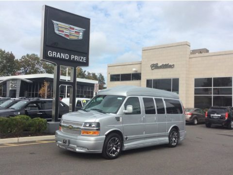 Silver Ice Metallic Chevrolet Express 1500 AWD Passenger Conversion.  Click to enlarge.
