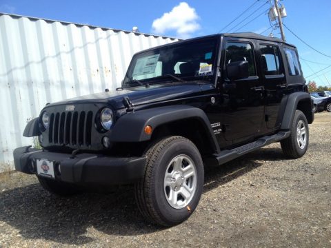 Black Jeep Wrangler Unlimited Sport 4x4.  Click to enlarge.
