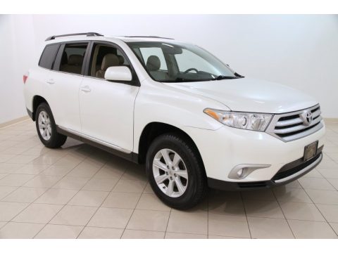 Blizzard White Pearl Toyota Highlander SE 4WD.  Click to enlarge.