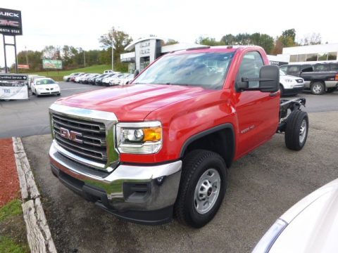 Fire Red GMC Sierra 2500HD Regular Cab 4x4 Chassis.  Click to enlarge.