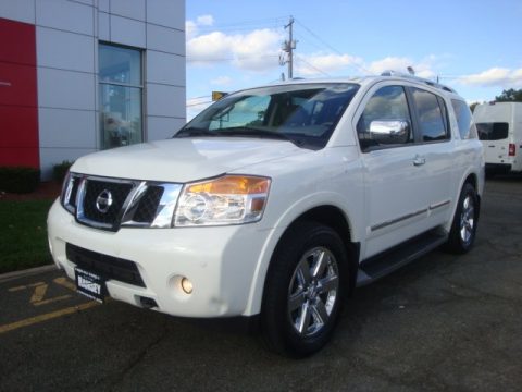 Blizzard White Nissan Armada Platinum 4WD.  Click to enlarge.