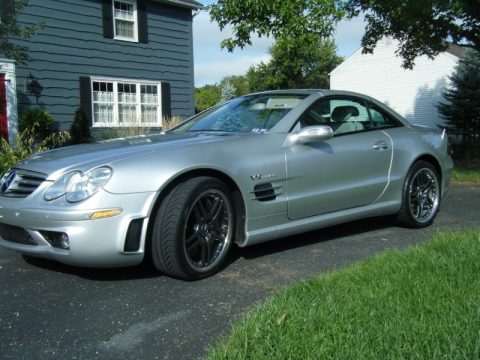 Brilliant Silver Metallic Mercedes-Benz SL 65 AMG Roadster.  Click to enlarge.