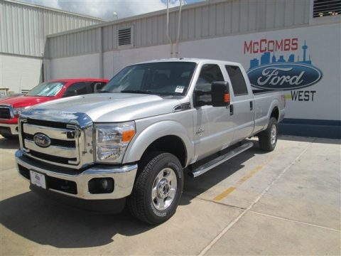 Ingot Silver Ford F350 Super Duty XLT Crew Cab 4x4.  Click to enlarge.