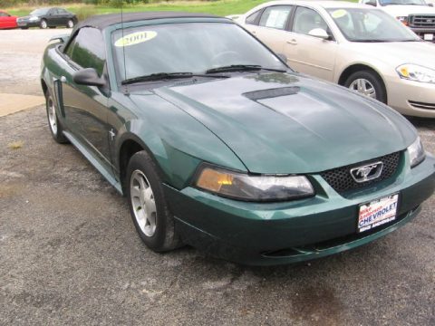 Tropic Green metallic Ford Mustang V6 Convertible.  Click to enlarge.
