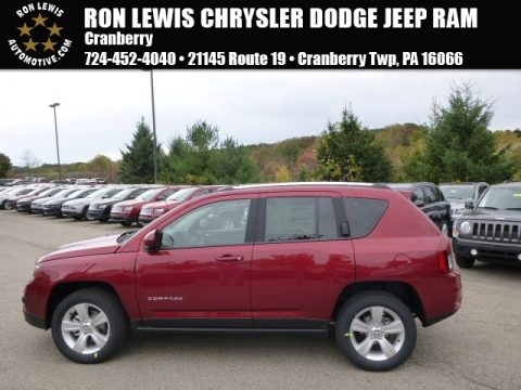 Deep Cherry Red Crystal Pearl Jeep Compass Latitude 4x4.  Click to enlarge.
