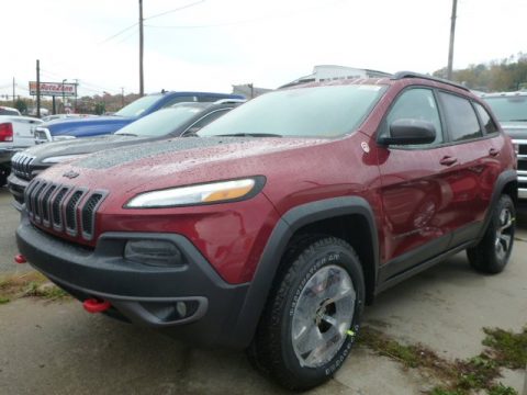 Deep Cherry Red Crystal Pearl Jeep Cherokee Trailhawk 4x4.  Click to enlarge.