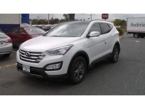 Frost White Pearl Hyundai Santa Fe Sport 2.4 AWD.  Click to enlarge.