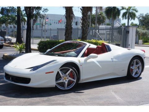 Bianco Avus (White) Ferrari 458 Spider.  Click to enlarge.