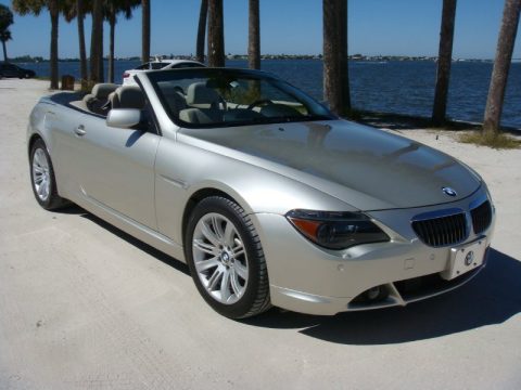 Mineral Silver Metallic BMW 6 Series 650i Convertible.  Click to enlarge.