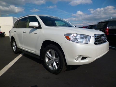 Blizzard White Pearl Toyota Highlander Limited 4WD.  Click to enlarge.